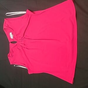 Calvin Klein Pink Drape Pleated Sleeveless Tank Women’s Size Large